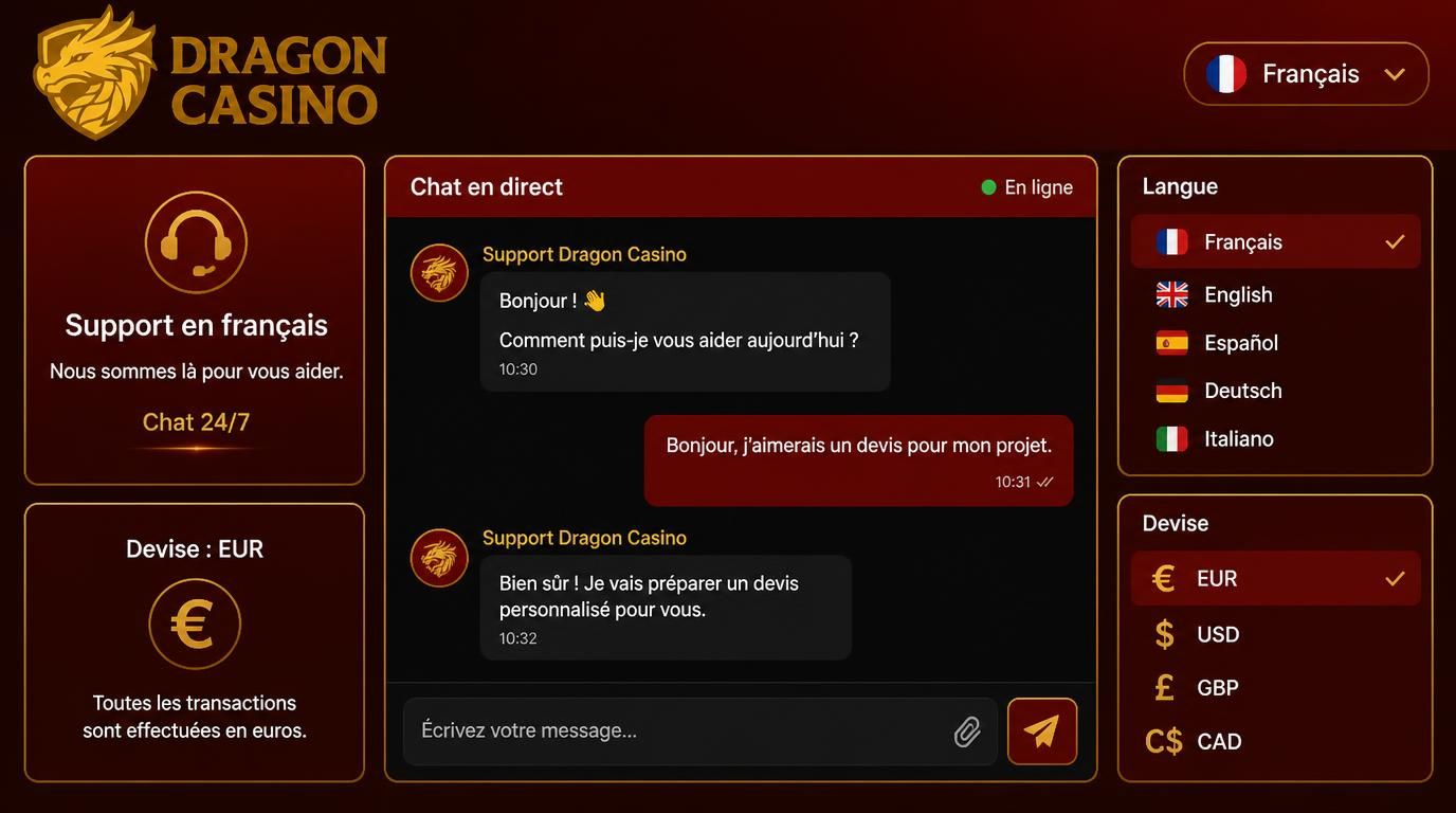 Support client localisé en français et devise euro